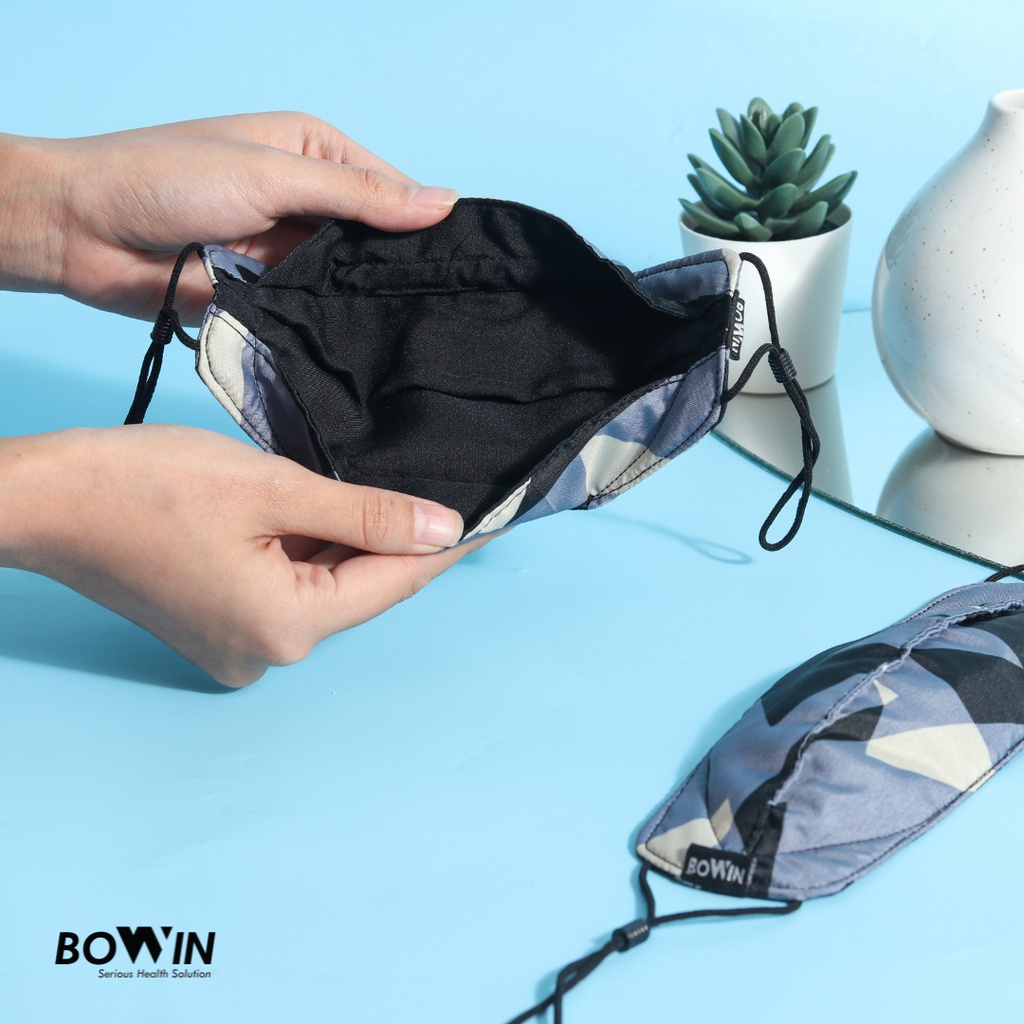 Bowin Masker Bomber - 2x Anti Bakteri &amp; Percikan (Masker Kain 4 Lapis)