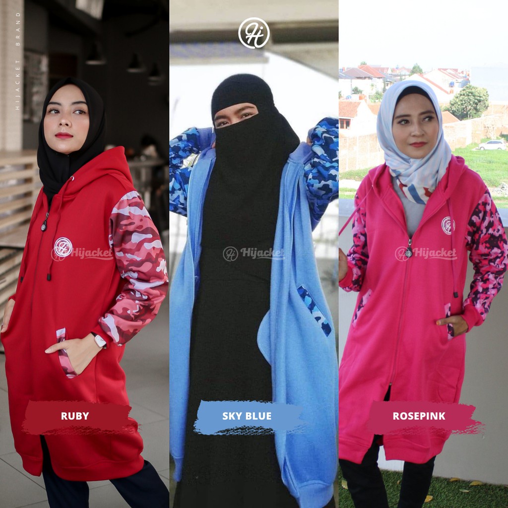 Hijacket® Camouflasion Series (All Size, XL, XXL) Jaket Wanita Bahan 100% Premium Fleece Asli