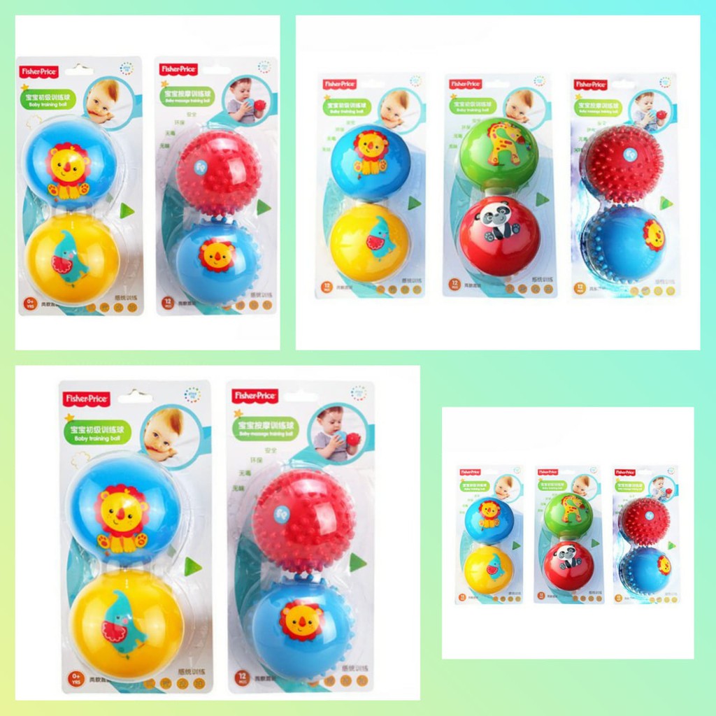 mainan bola Fisher Price Baby Massage Training Ball mainan bayi bola karet mainan fisher price