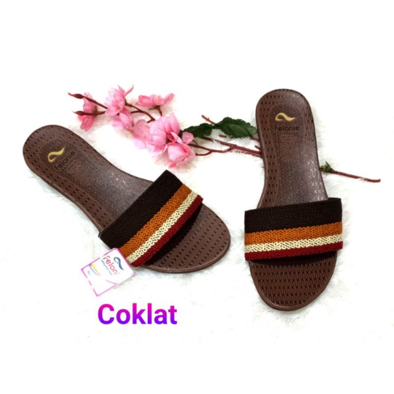 sandal wanita murah selop ( Felonie MRA 01 4 warna + DH 02 ) turki rajut terbaru