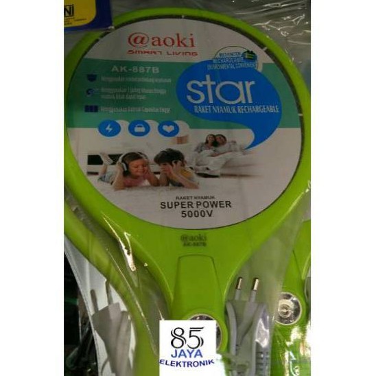Raket nyamuk plus senter AOKI Ak-887B
