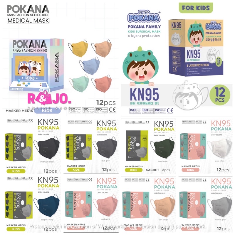 Masker Pokana Kids KN95 6ply isi 12 pcs
