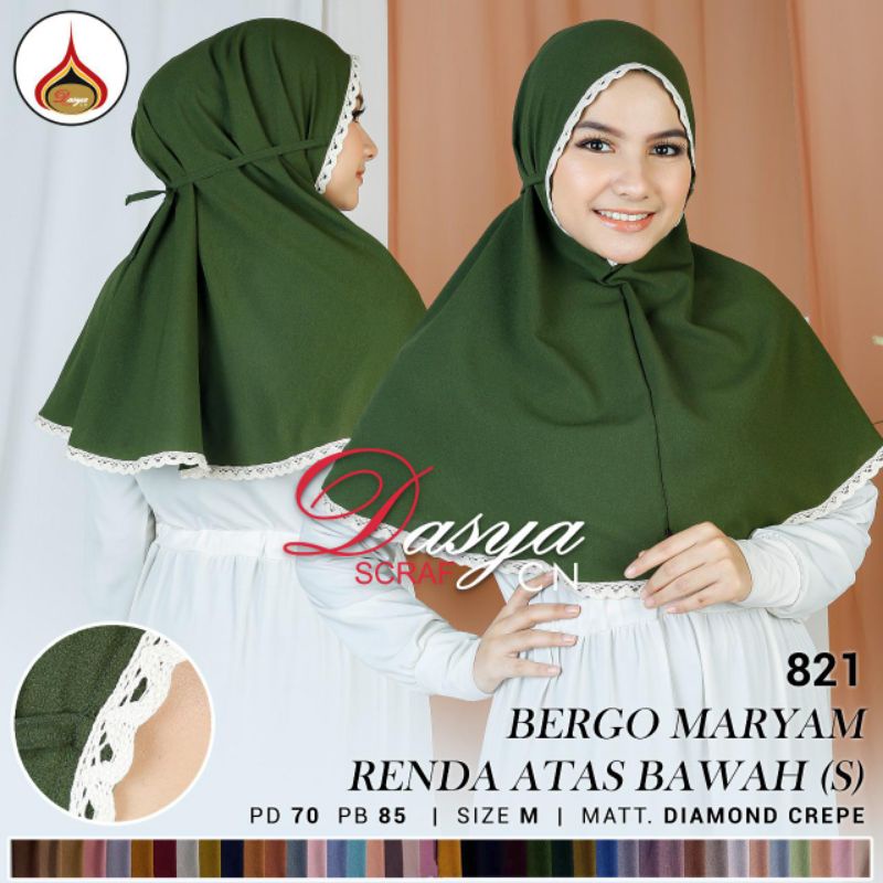 HIJAB BERGO MARYAM RENDA ATAS BAWAH HIJAB MURAH POLOS BERMEREK