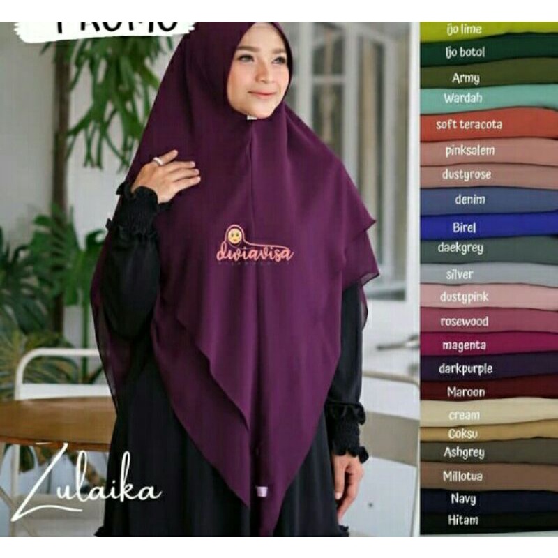 promo zulaika khimar by dwiavisa warna magenta