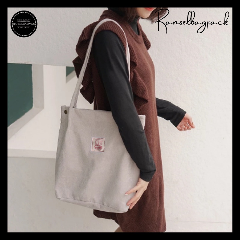 Tas Shoulder - Selempang Tote Bag Kekinian Terbaru Murah Bagus Besar Ringan Kuat Multifungsi Stylish Fashion Korea Simple Elegan Casual Import Lokal Original Favorit Sekolah Kuliah Kerja Traveling Remaja Dewasa Perempuan Cewek