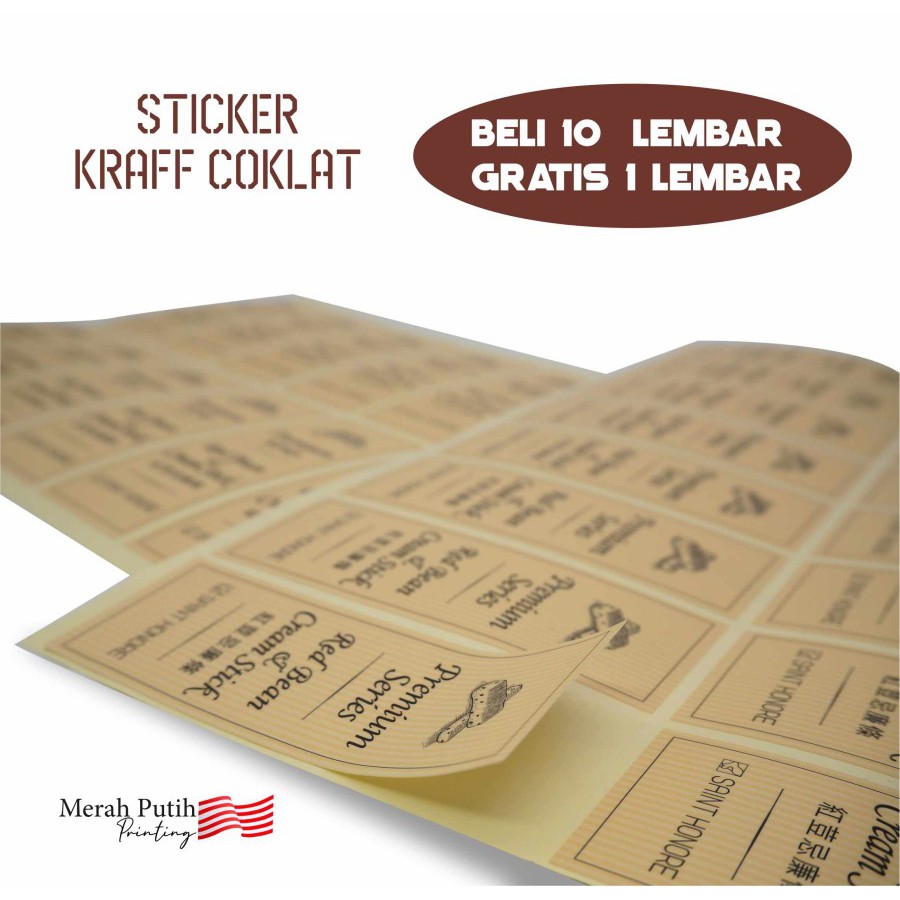 

Cetak Stiker Label KRAFT A3+ & CUT / Cetak Label Kemasan Produk