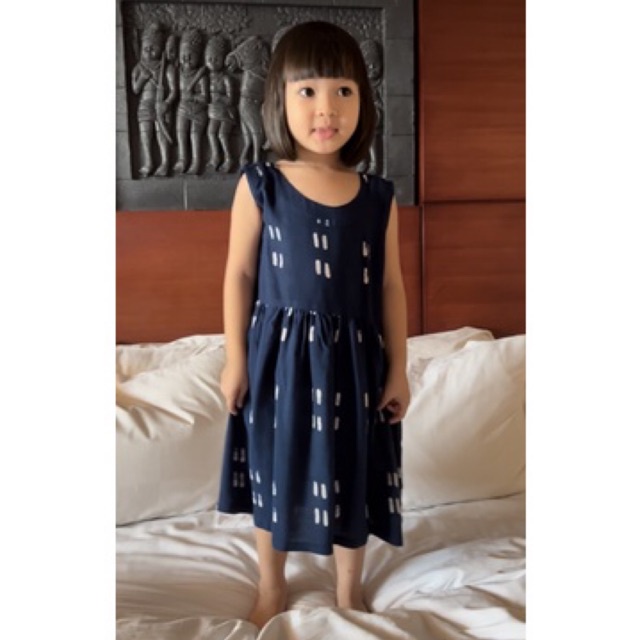 Kimaya Dress Anak Jumputan Cap jepit Anak