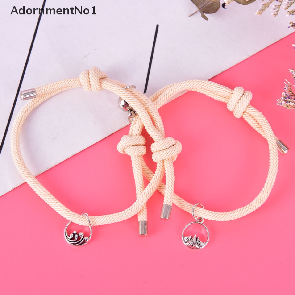 (AdornmentNo1) 2021 1 Pasang Gelang Tangan Pasangan / Pria / Wanita Magnetik Untuk Hadiah