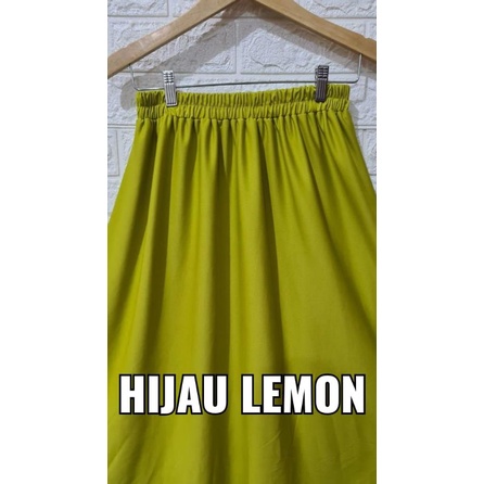ROK KERJA WANITA POLOS BASIC ROK HYGET SUPER PREMIUM POLOS /ROK POLOS HYGET PREMIUM  / ROK BASIC HYGET PREMIUM-Hijau Lemon