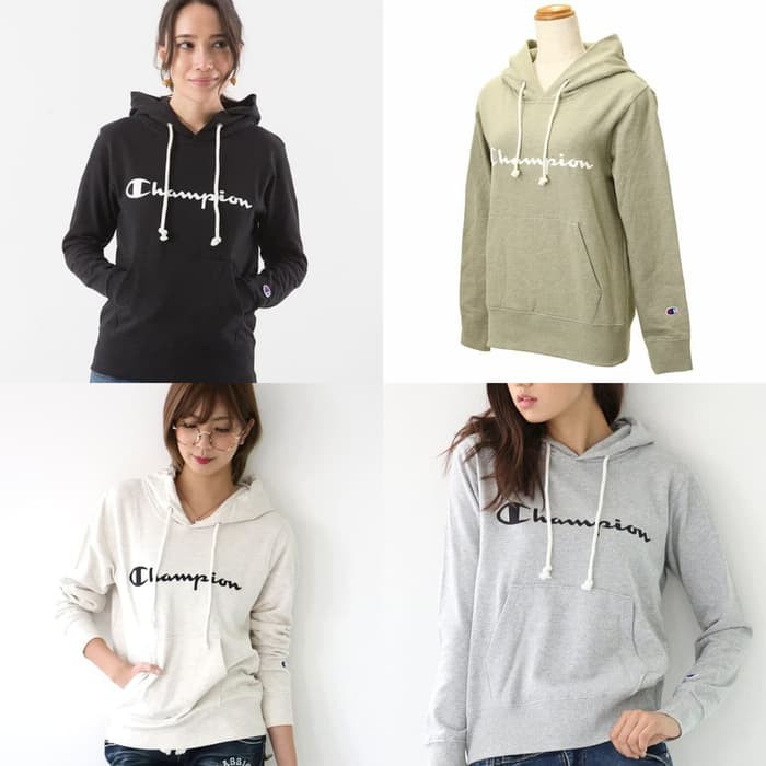 ORIGINAL Jaket Champion Hoodie Black White Hitam Putih Woman BNWOT
