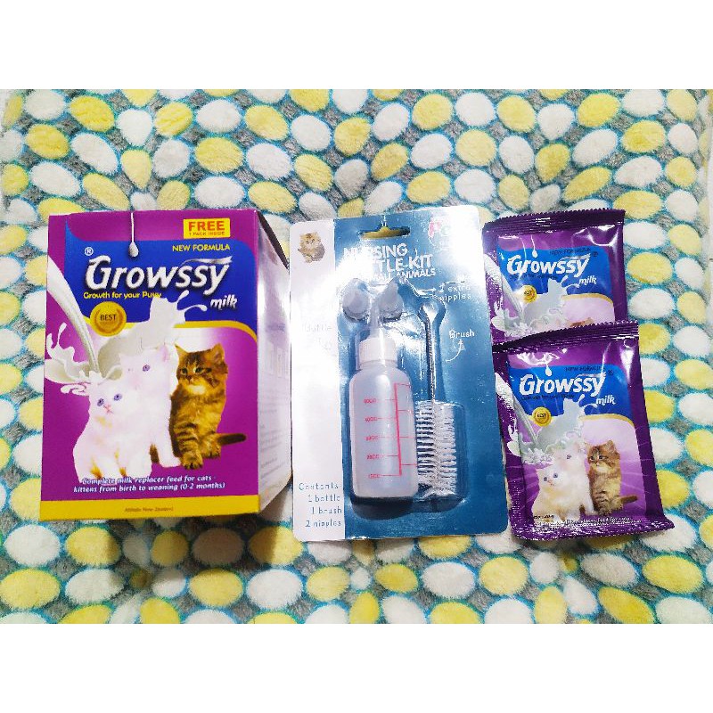 Susu Kucing 1 box + Dot Susu / Susu Growsy dan satu set Dot Nursing Bottle Kit Dot