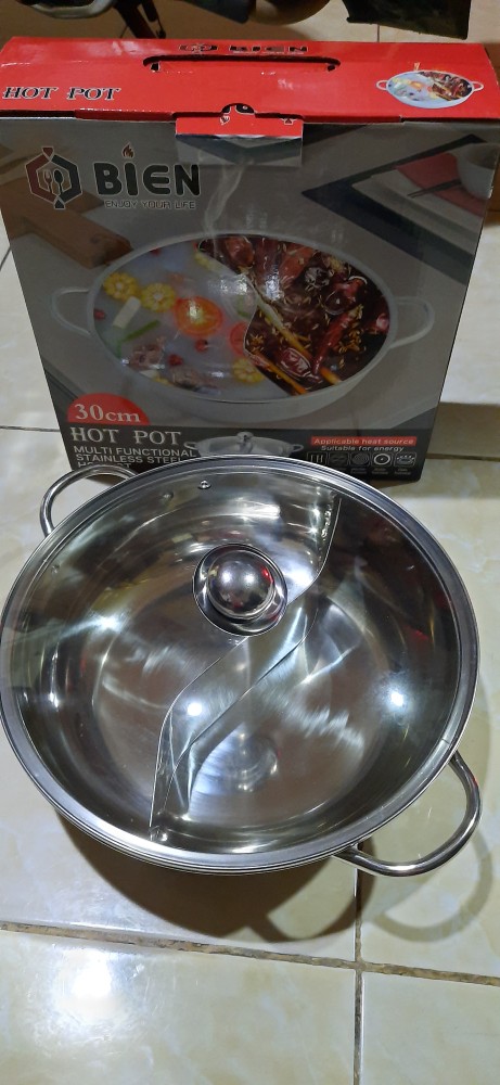 Panci Shabu Sekat 30/ Shuki Shabu 30cm Stainless Steel