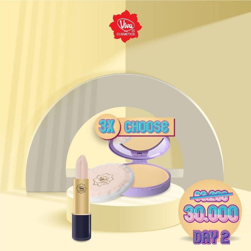 Paket 3 Compact Powder Lilac 1 Lip Gloss Viva