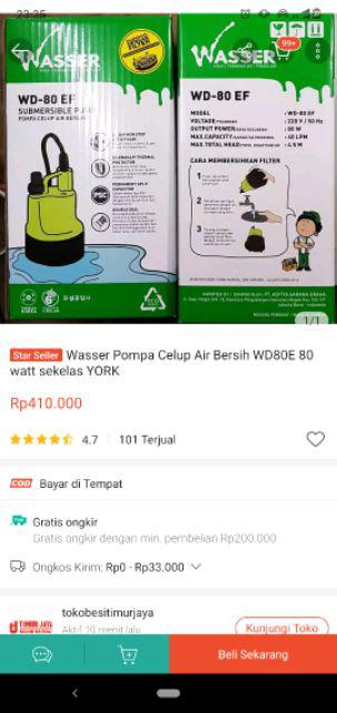 Wasser Pompa Celup Air Bersih Wd80e 80 Watt Sekelas York