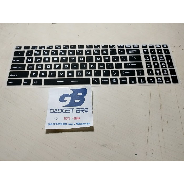 

A81Duya Msi Laptop Keyboard Protector Black Cover Pelindung 15 17 Inch - Transparan As71S0D