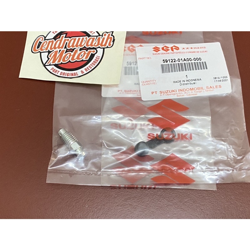 Nepel Angin Kaliper Dan Karet Tutup Nepel Original Suzuki Satria 120 2t 2 tak Hiu Lumba Shogun Fu PN