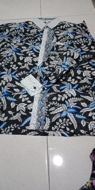 Kemeja Batik Pria Lengan Panjang Size M L Xl Xxl Bswart Batik Hrb026 Kenongo Hem Panjang Padi