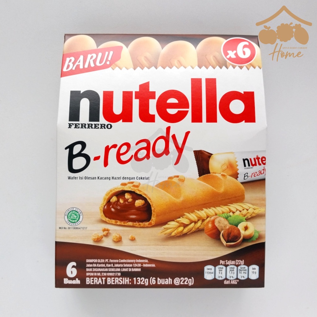 

Nutella B-Ready isi 6 buah 132gr ferrero nutela bready b ready wafer