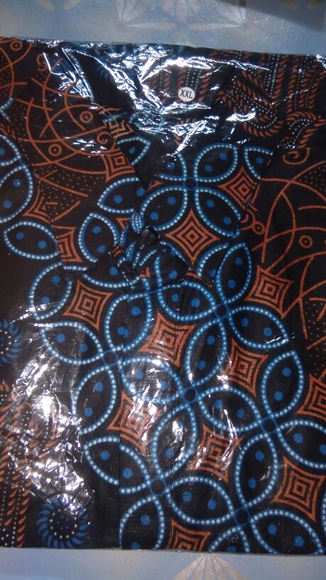 Atasan Batik Couple Seno Biru M L Xl Xxl