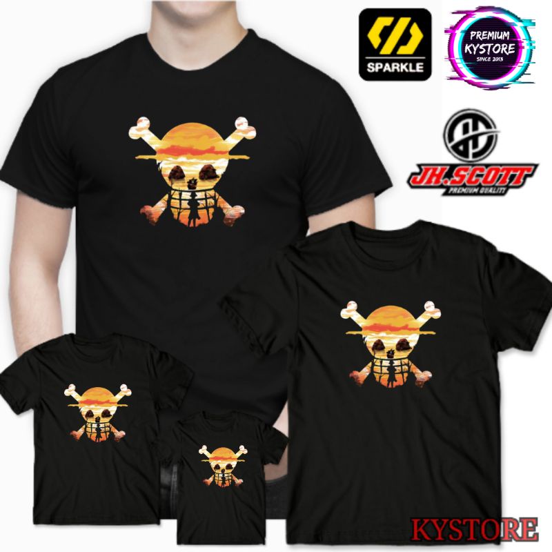 Kaos One piece Anime Jepang Size S - XXL Cotton combad 30s - Edisi famili