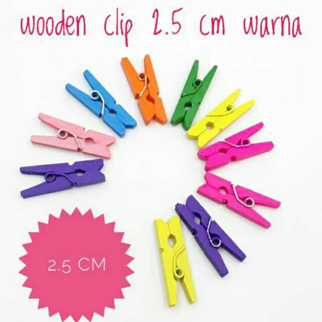 Jepit Foto Kayu wooden clip 2.5 cm