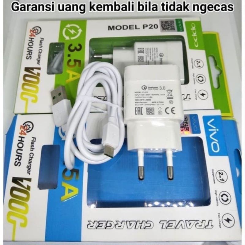 Travel Charger P20 / Casan P20 P 20 Branded USB Micro 3.1A Flash charger Murah Bergaransi Jaminan Uang Kembali