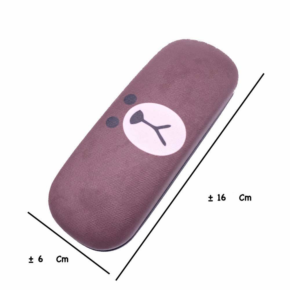 Kotak [ Cokelat ] Tempat Kacamata Dewasa &amp; Anak anak - Hardcase - KARTUN