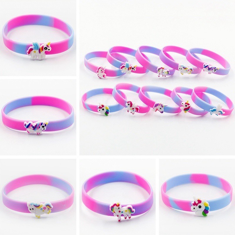 Gelang Model Unicorn Bahan Silikon untuk Pesta / Hadiah