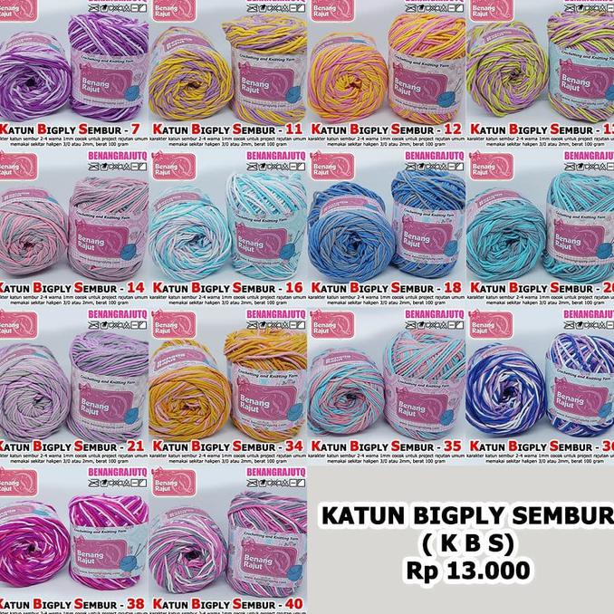 BENANG RAJUT KATUN BIG PLY SEMBUR / BENANG RAJUT KATUN BESAR SEMBUR SALE