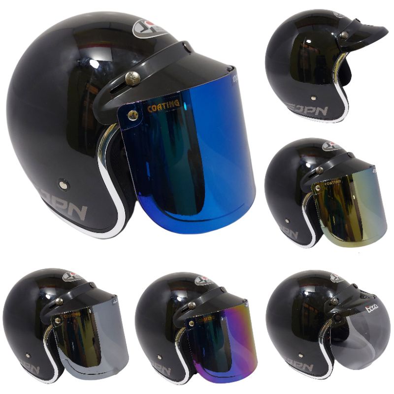 Helm JPN List Chrome Hitam