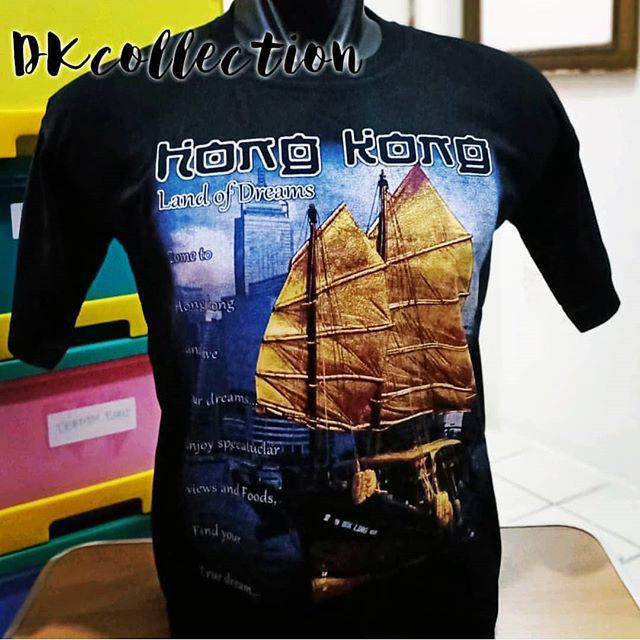 Kaos Hongkong hitam baju hongkong oleh oleh Hongkong souvenir macau Souvenir hongkong