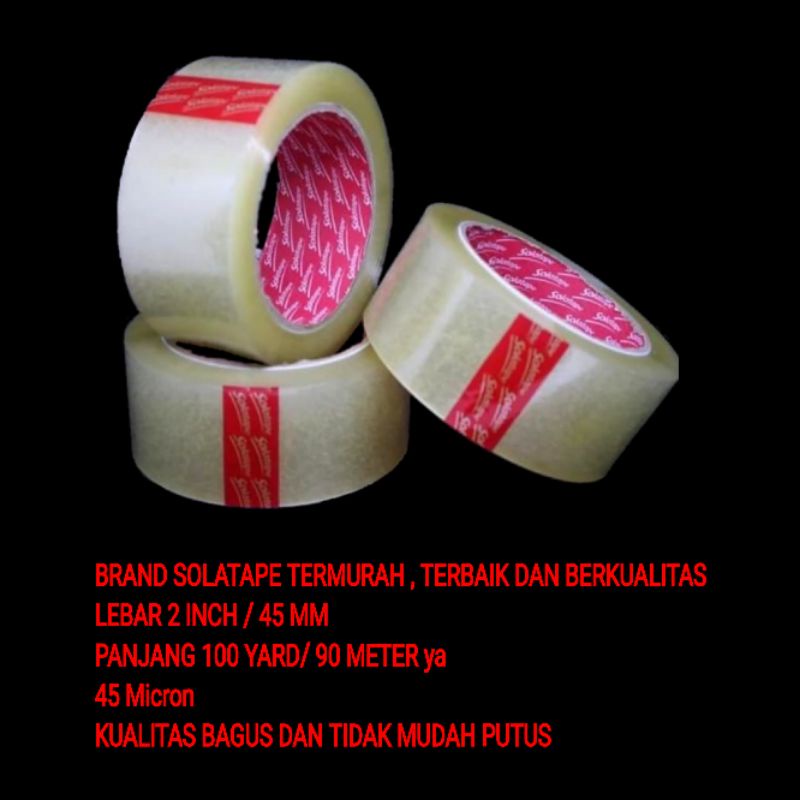 LAKBAN BENING SOLATAPE  , LEBAR 2 INCH / 45 MM PANJANG 100 YARD