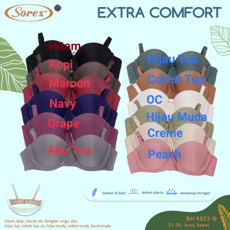 bra Sorex setengah Cup sorex 9853 extra comfort kawat setengah cup