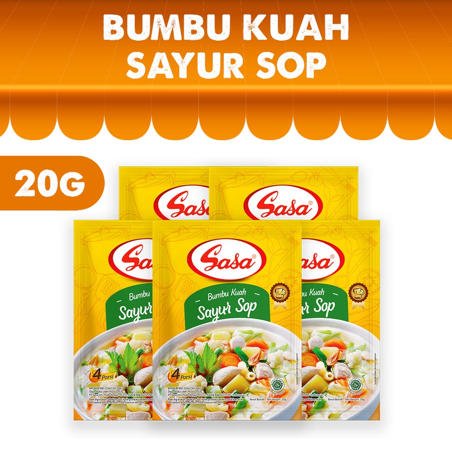 

SASA Bumbu Kuah Sayur Sop Renceng [20 gr x 10 Pc]