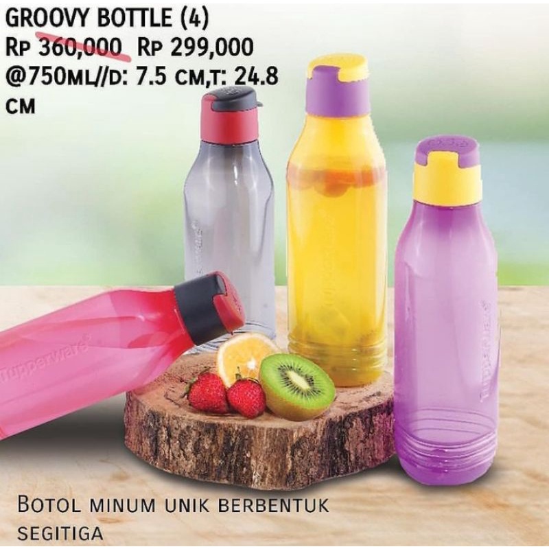 groovy bottle 750ml / botol minum tupperware
