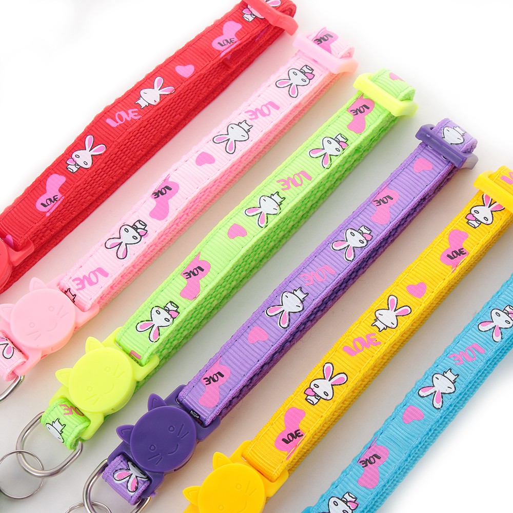 SUYOU Buckle Cat Collars Puppy Bell Pendant Dog Collar Pet Supplies Cute Rabbit Adjustable Cat Accessories Kitten Necklace/Multicolor