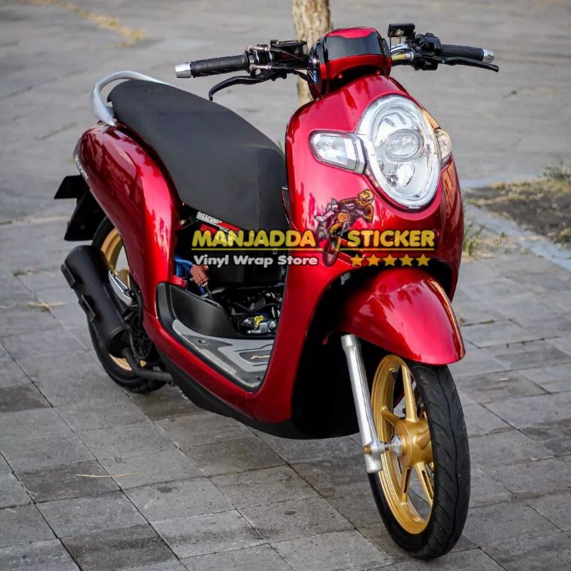 skotlet motor metalik merah candy kualitas premium bahan tebal lentur mudah dipasang