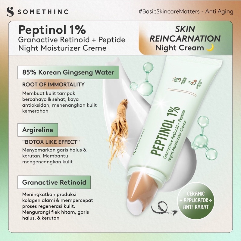 Somethinc Peptinol 1% Granactive Retinoid + Peptide Night Moisturizer Crème