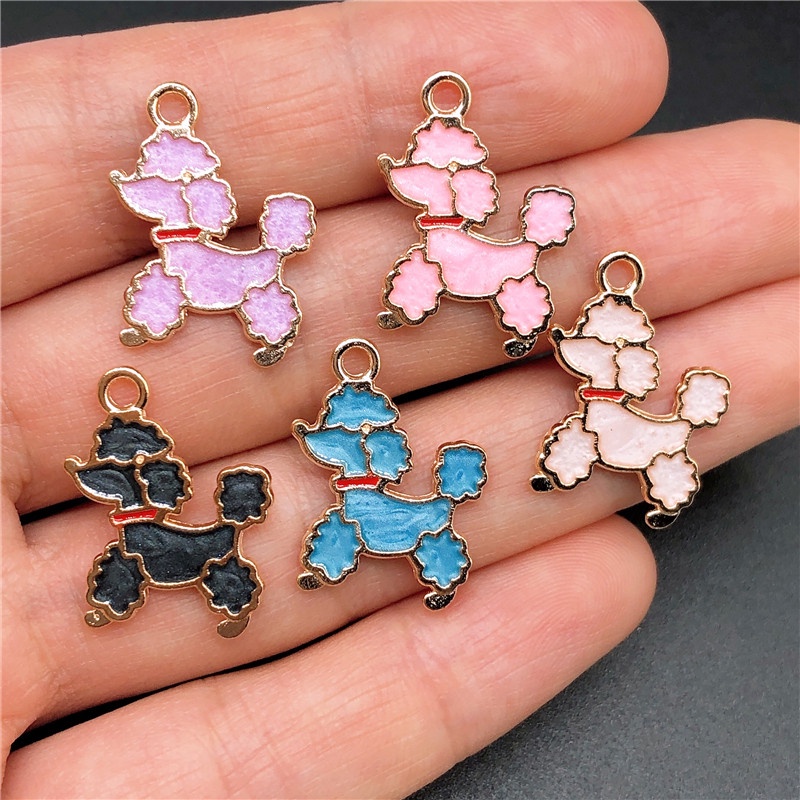 4pcs Liontin Enamel Bentuk Anjing Bahan Alloy Untuk Membuat Perhiasan Charms