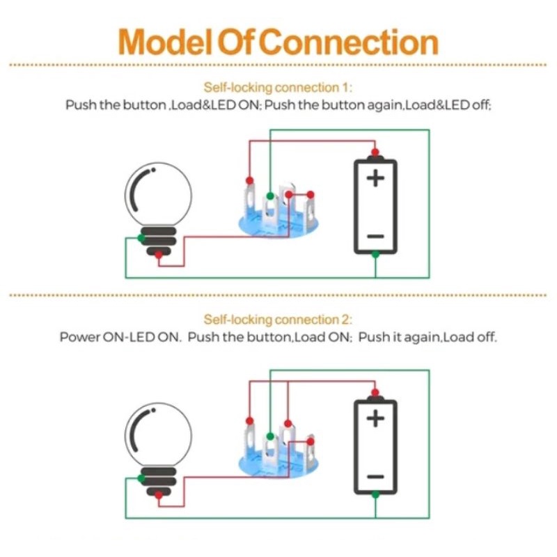 Saklar Latching 12V 24V 220V 22mm Logo Ring Self Locking Push Button Switch Waterproof Stainless Steel