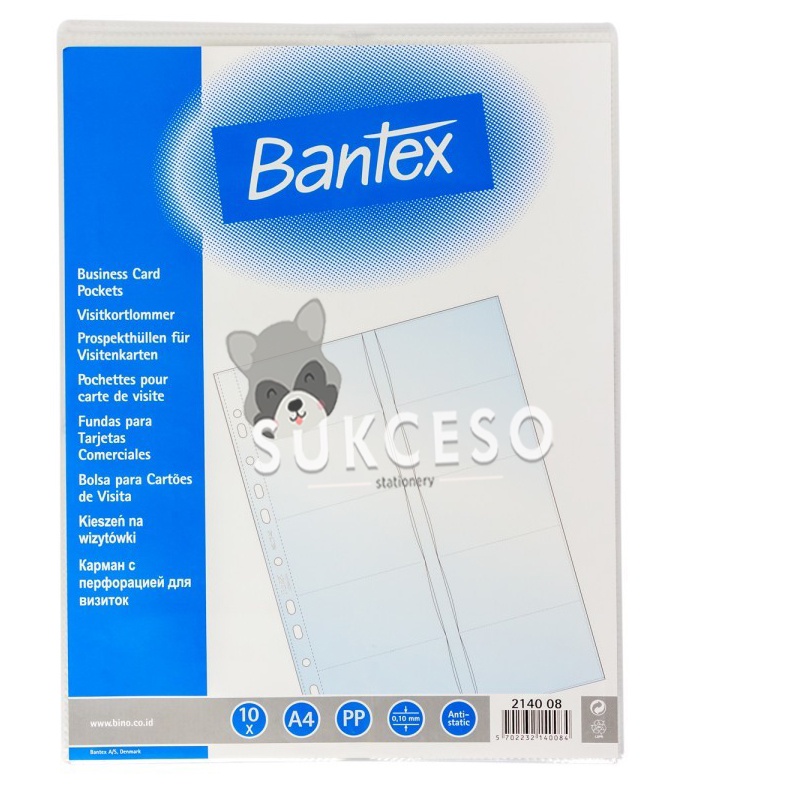 

Bantex Business Card Pocket A4 2140 08 10 Sheets/ Pocket Untuk Kartu Nama Murah