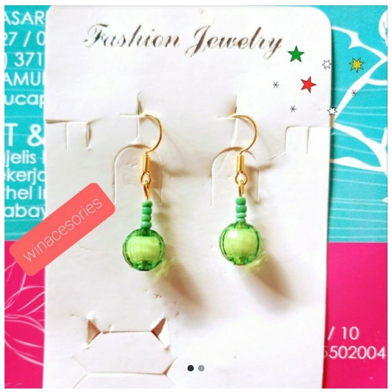 anting simple, anting bola dunia, anting cantik termurah