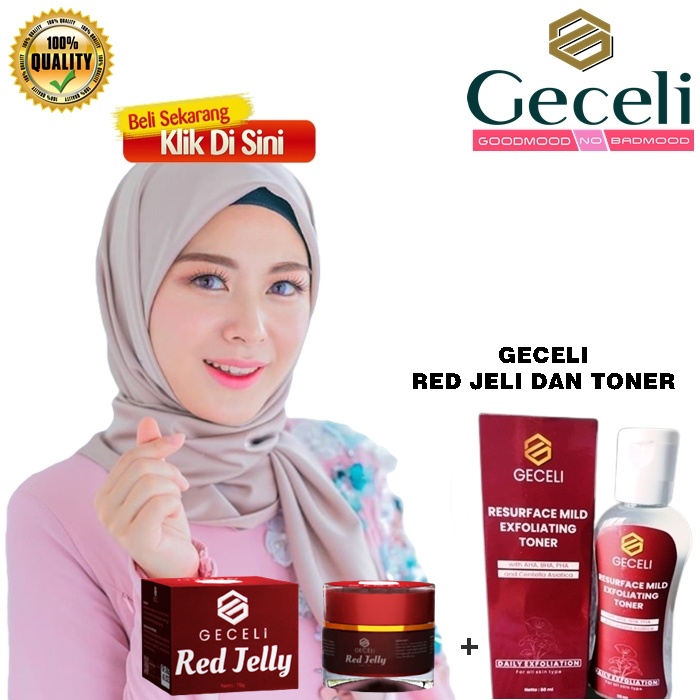 GECELI RED JELLY EXTRA GLOWING WHITENING / Krim Wajah Red Jelly Glowing 3x Bikin Glowing Cepat BPOM