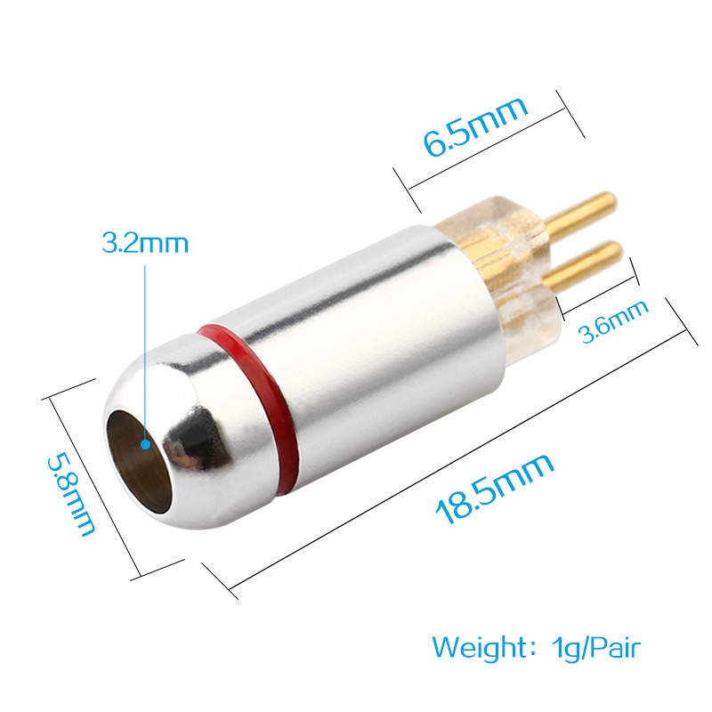 1Pair DIY Plug Adapter Konektor Kabel Earphone 2Pin 0.78mm Connector