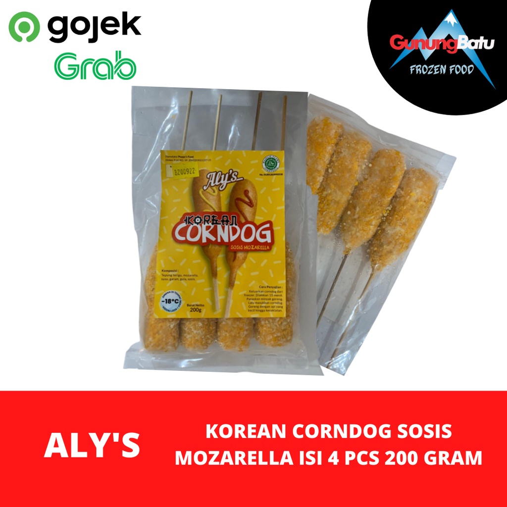 

ALY'S KOREAN CORNDOG MOZARELLA ISI 4 PCS 200 GRAM