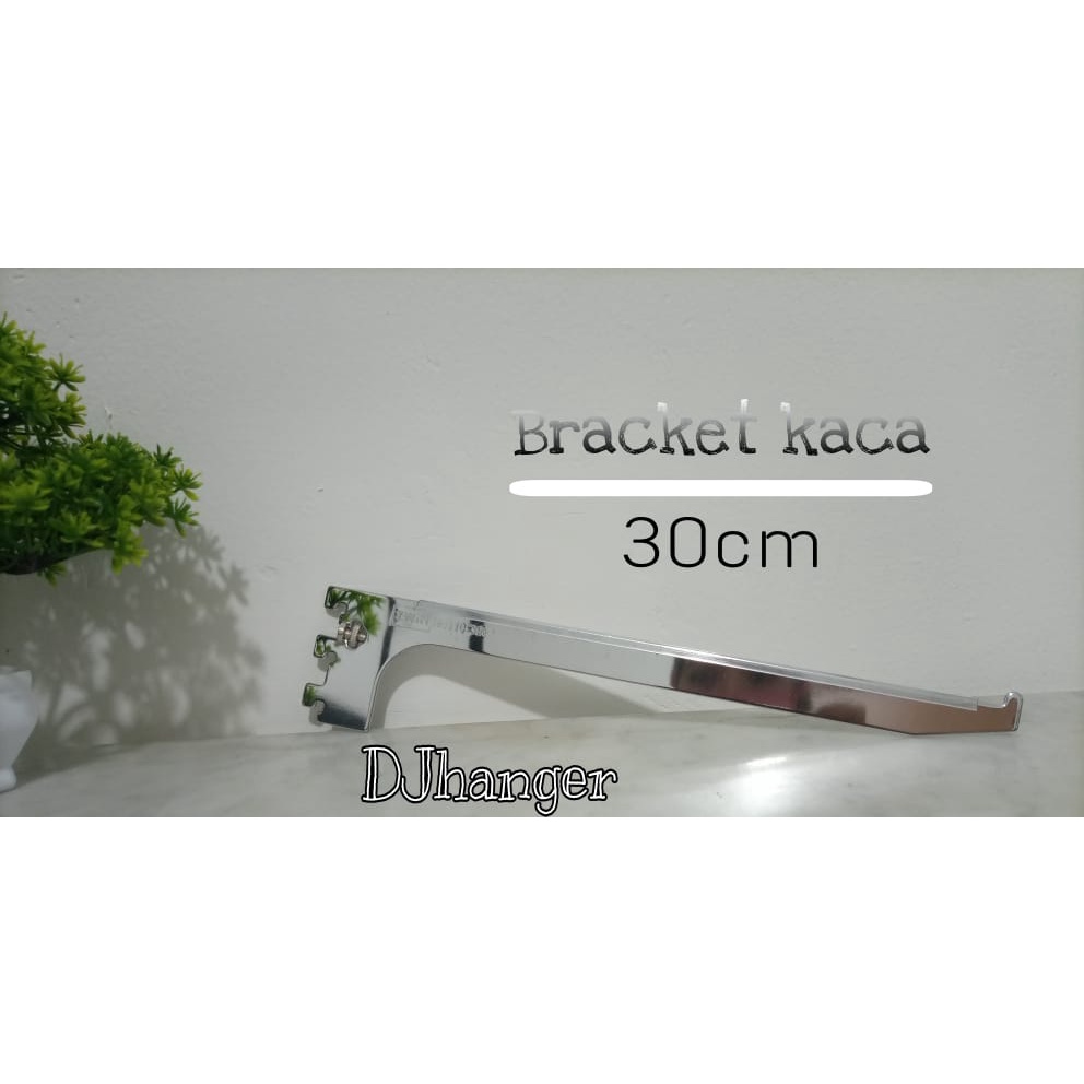 Bracket Kaca 30cm | Ambalan kaca | Daun breket kaca 30cm display