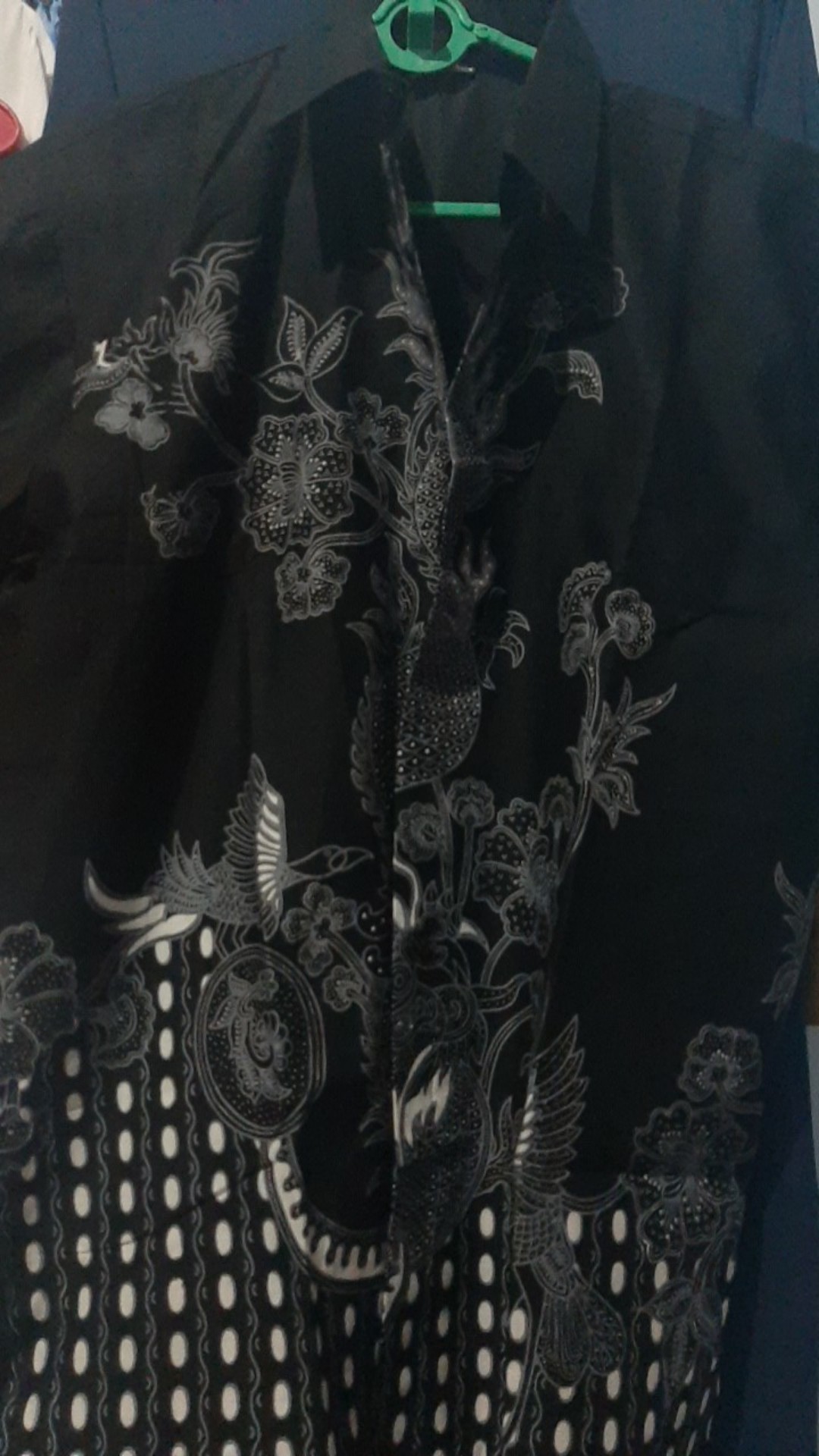 Naga Hitam Rahayu Kemeja Batik Pria Motif Naga Abu Hitam Lengan Pendek Berfuring Kemeja Premium