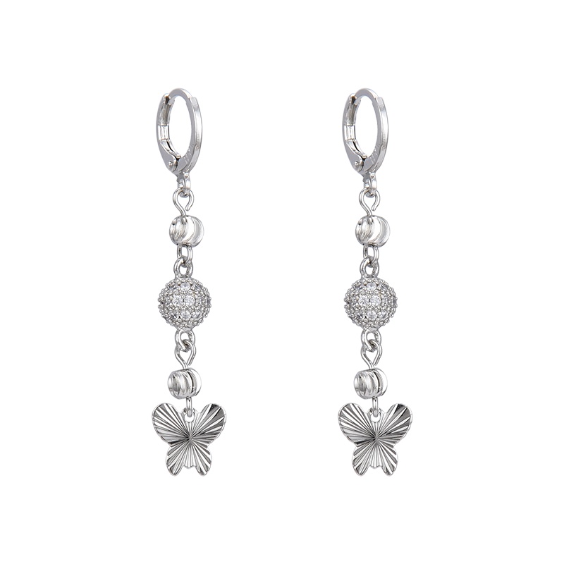 anting titanium wanita emas muda anti karat dewasa tusuk korea asli panjang dan luntur korea style selamanya dewasa 120-129e-129e-perak