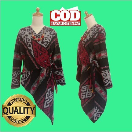 Baju Kerja Wanita Big Size / Busana Kantor / Atasan Wanita Jumbo LD 120 / Baju Tenun / Atasan Tenun