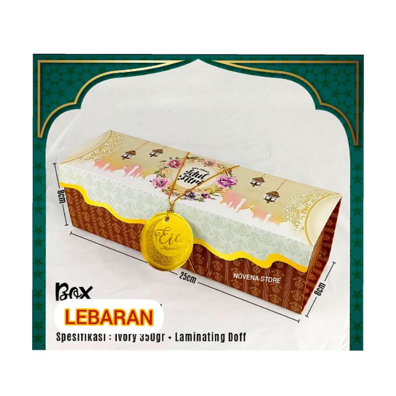 

BOX KOTAK DUS KUE BOLU GULUNG ROLL CAKE LEBARAN IDUL FITRI 25x8x8CM